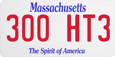 MA license plate 300HT3
