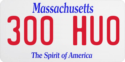 MA license plate 300HU0