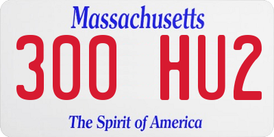 MA license plate 300HU2