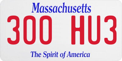 MA license plate 300HU3