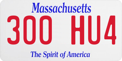 MA license plate 300HU4