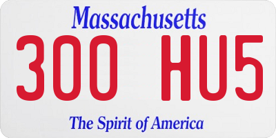 MA license plate 300HU5