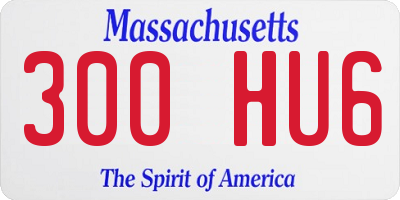 MA license plate 300HU6