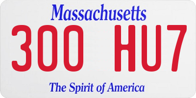 MA license plate 300HU7