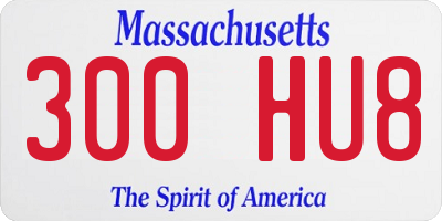 MA license plate 300HU8