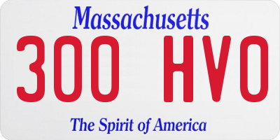 MA license plate 300HV0