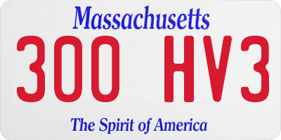 MA license plate 300HV3