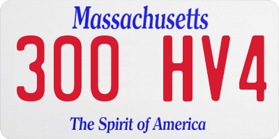 MA license plate 300HV4