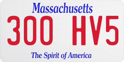MA license plate 300HV5