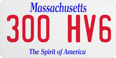 MA license plate 300HV6