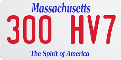 MA license plate 300HV7