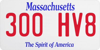MA license plate 300HV8