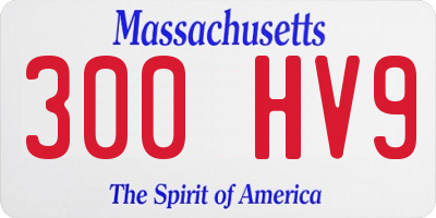 MA license plate 300HV9
