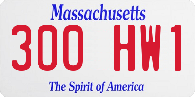 MA license plate 300HW1