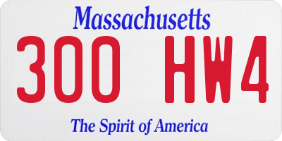 MA license plate 300HW4