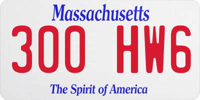 MA license plate 300HW6