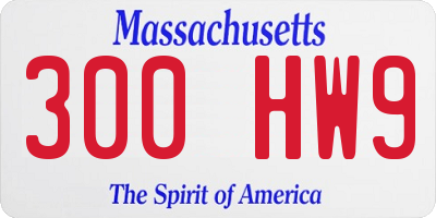 MA license plate 300HW9