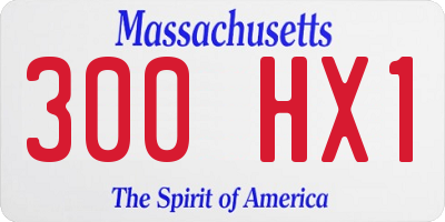 MA license plate 300HX1