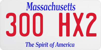 MA license plate 300HX2