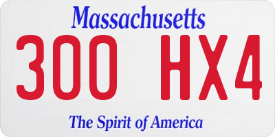MA license plate 300HX4