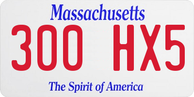MA license plate 300HX5