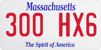 MA license plate 300HX6
