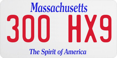 MA license plate 300HX9