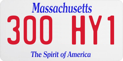 MA license plate 300HY1
