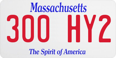 MA license plate 300HY2
