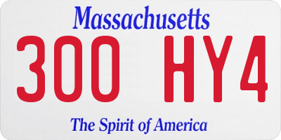 MA license plate 300HY4