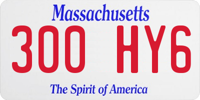 MA license plate 300HY6