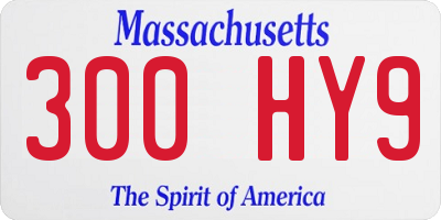 MA license plate 300HY9