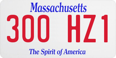 MA license plate 300HZ1
