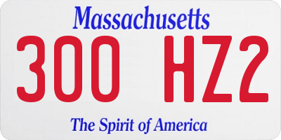 MA license plate 300HZ2