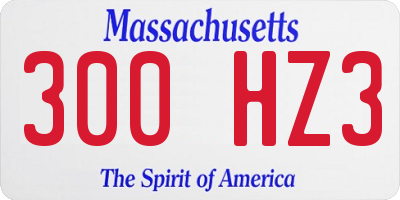 MA license plate 300HZ3