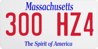 MA license plate 300HZ4