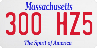 MA license plate 300HZ5
