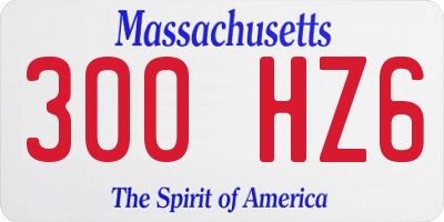 MA license plate 300HZ6