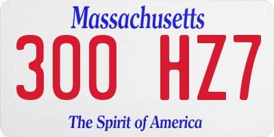 MA license plate 300HZ7
