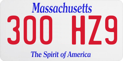 MA license plate 300HZ9