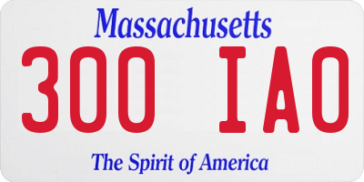 MA license plate 300IA0