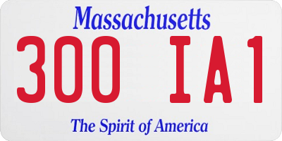 MA license plate 300IA1