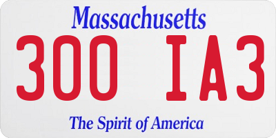 MA license plate 300IA3