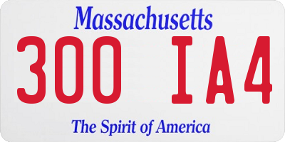MA license plate 300IA4