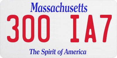 MA license plate 300IA7