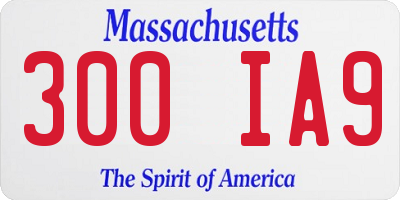 MA license plate 300IA9
