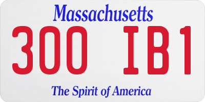 MA license plate 300IB1