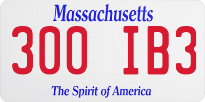 MA license plate 300IB3