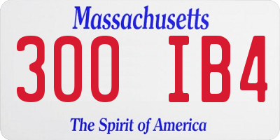 MA license plate 300IB4