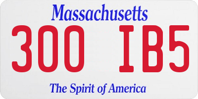 MA license plate 300IB5